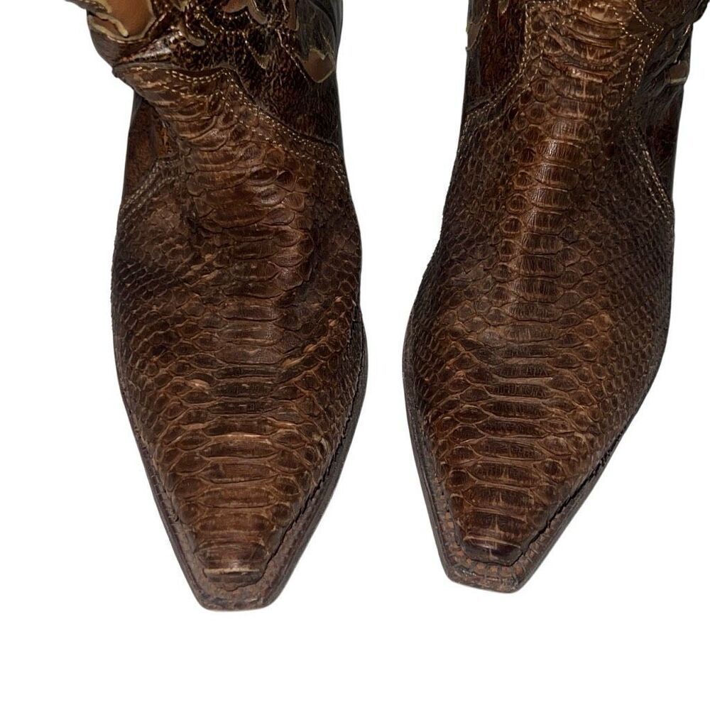 Corral Vintage Genuine Python Embroidered Leather… - image 5